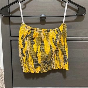Yellow Camo Crop Top